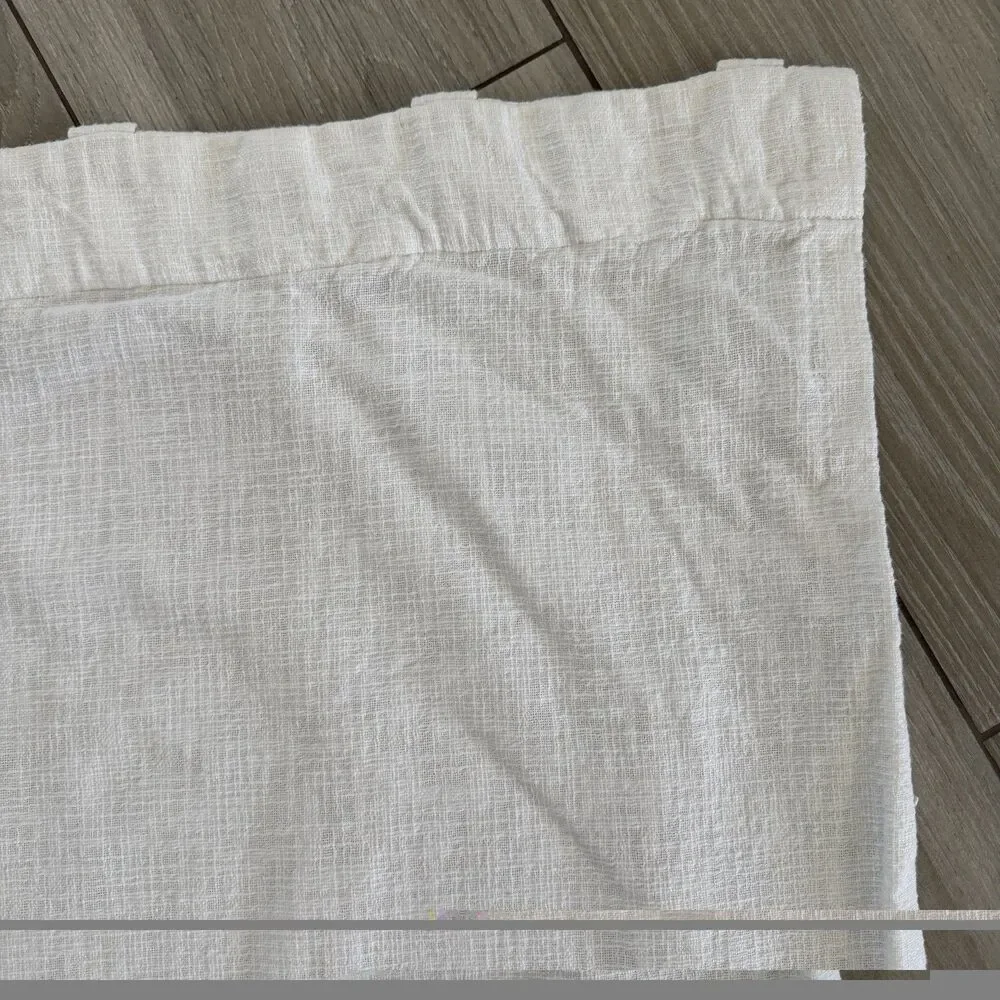Pottery Barn Emery Drapes Set 2 White 50x 96 Curtains Blackout Lined Pole Top